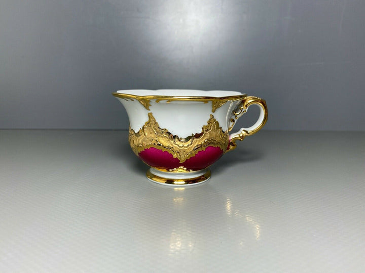 MEISSEN MOKKA GEDECK 2-TLG TASSE UT B-FORM WEINROT ROT BORDEAUX VIEL GOLD Nr.4