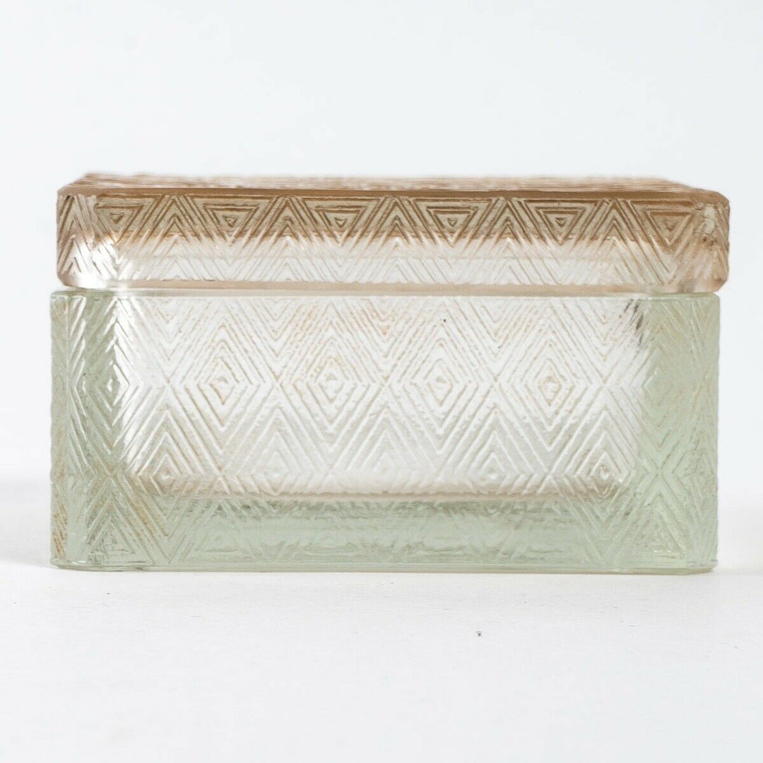 Glass box zinnias sepia patina rene lalique stained flowers box jar r. lalique