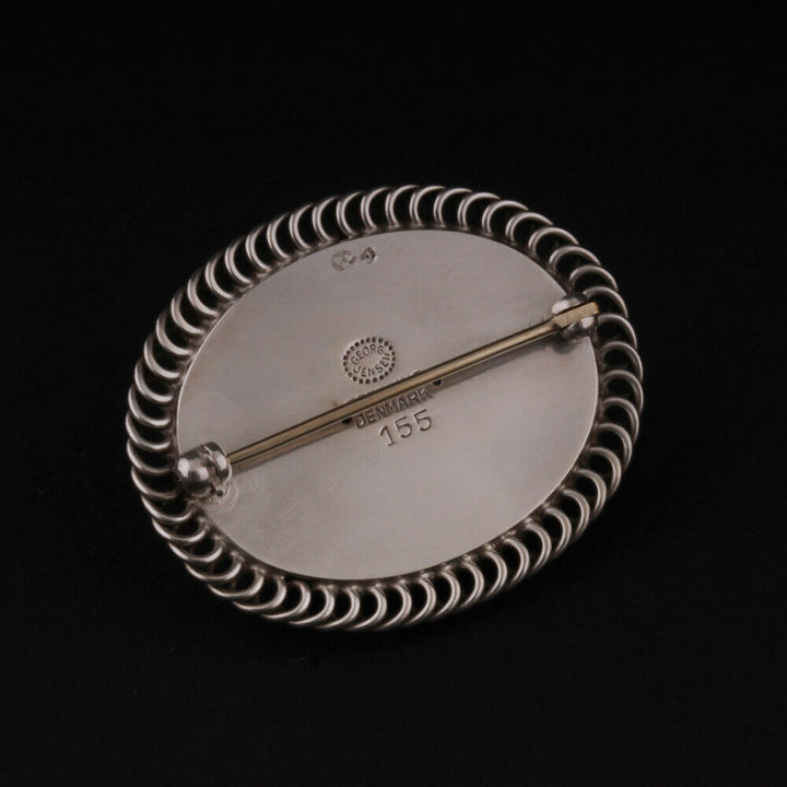 Georg Jensen Sterling Brooch # 155. Silverstone. Design: GJ himself. VERY RARE.