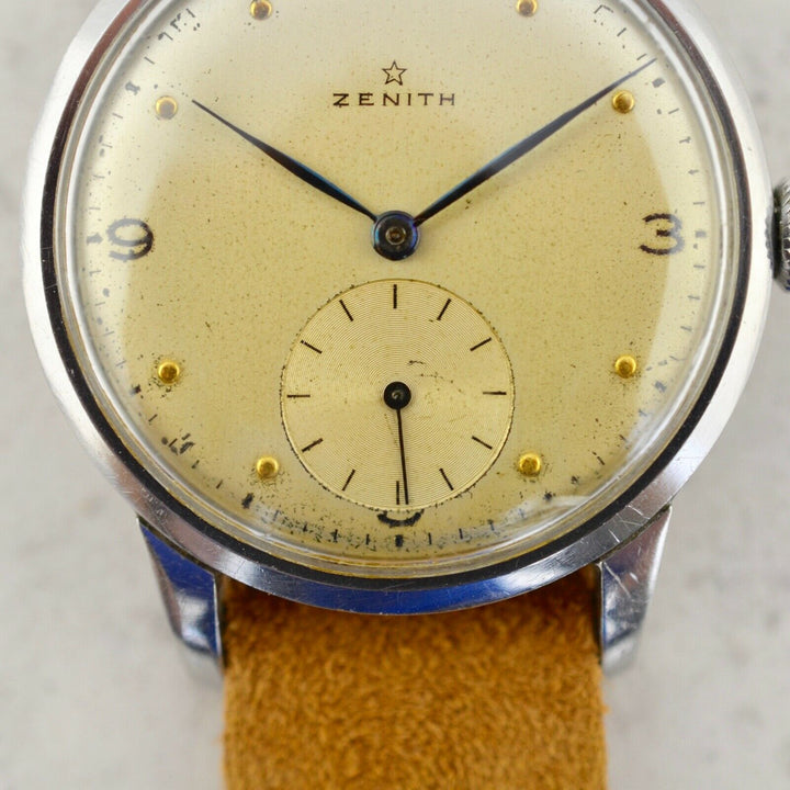 C.1950 Vintage Zenith oversize Calatrava Military watch cal.12-4-P-6 in steel