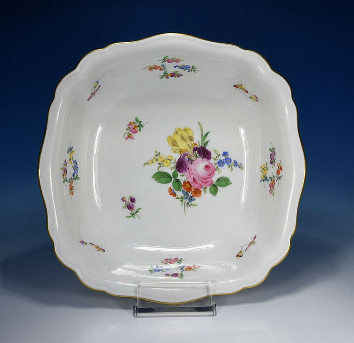 Meissen " Flower Bouquet & Insects " Bowl 8 7/8x8 7/8in 1.Wahl
