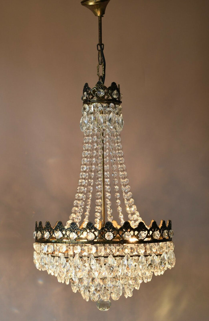 Empire Vintage Crystal Chandelier French Home & Living Lighting Pendants Lamps