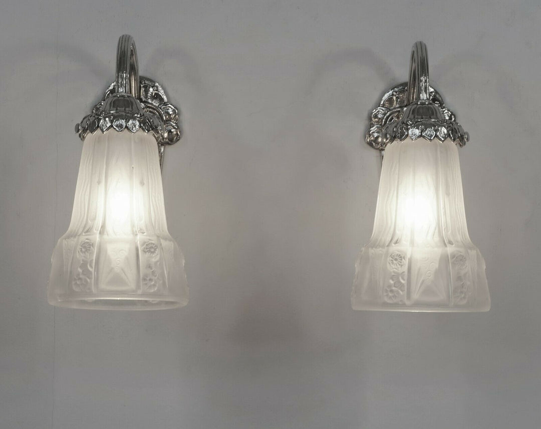 M.Hudry & ミューラー兄弟 フランス製アールデコ ウォールライト ペア 1930年製