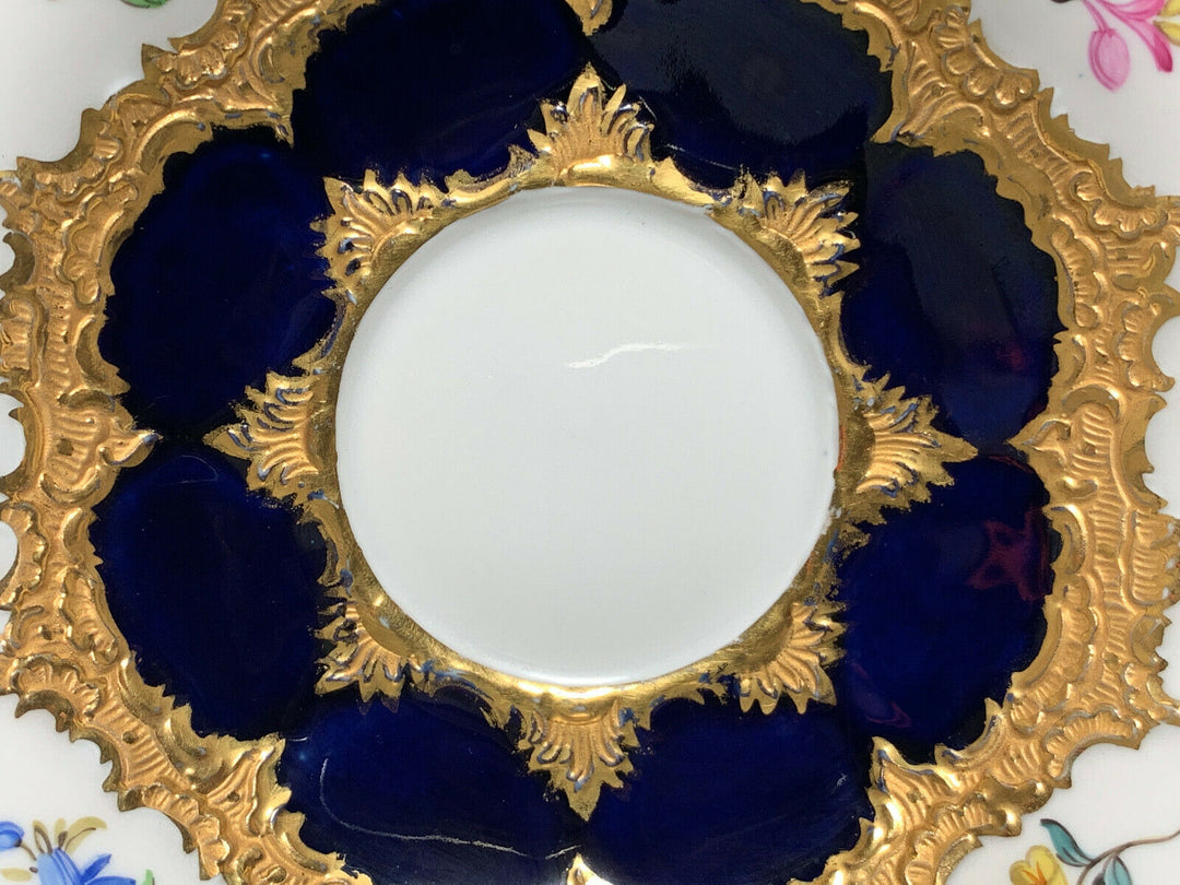 MEISSEN MOKKA GEDECK 2-TLG TASSE UT B-FORM KOBALTBLAU STREUBLÜMCHEN VIEL GOLD