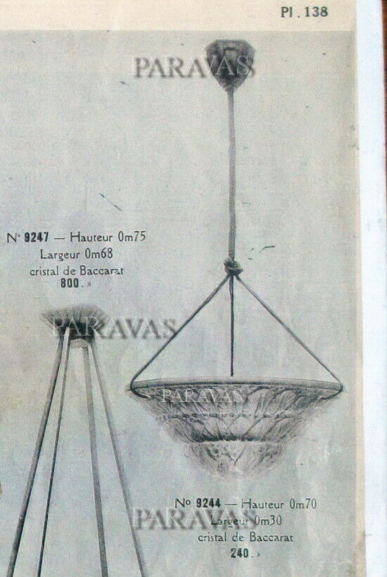 HETTIER VINCENT & BACCARAT : FRENCH ART DECO PENDANT ... chandelier lamp muller