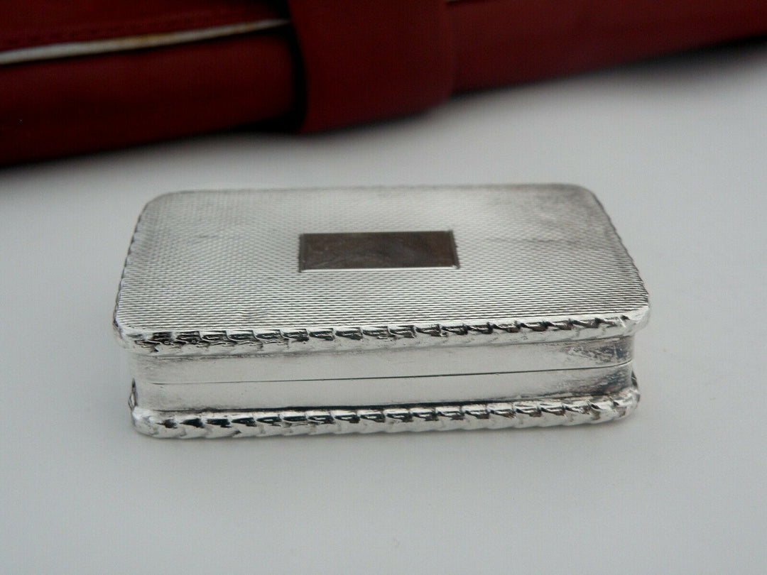 Antique English Sterling Silver Pill Box Monogramm Decor 1871