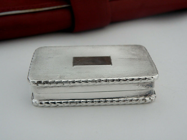 Antique English Sterling Silver Pill Box Monogramm Decor 1871