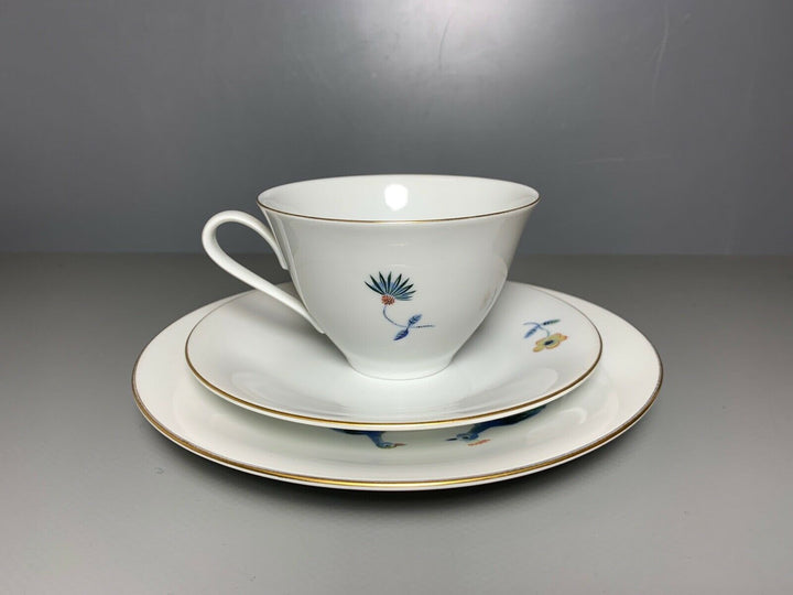 MEISSEN GEDECK 3-TLG TASSE UT TELLER TAUBEN PFAUE VÖGEL HEINZ WERNER 1.WAHL Nr.2
