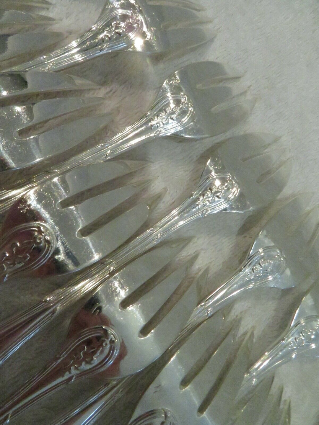 early 20th c french 950 silver 12p fish cutlery set Puiforcat Louis XVI st ety