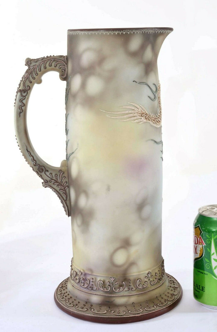7 Japanese Nippon Moriage Dragon Ware Jewel Eye Tankard Stein Pitcher Mug Cup