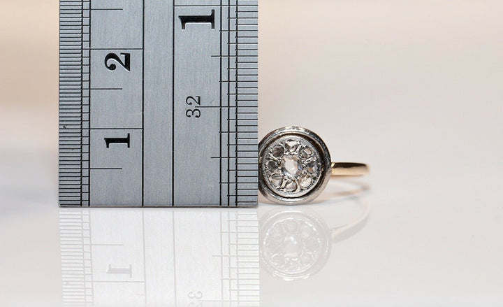 アンティーク オリジナル ヴィクトリアン 18K ナチュラルローズカットダイヤモンドのリング