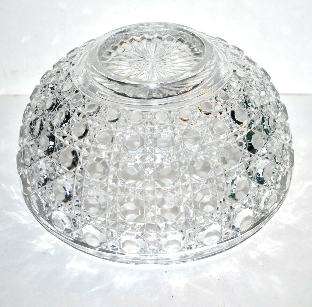 BACCARAT Grande coupe Saladier Diamants Pierreries en cristal moulé signé 23x11