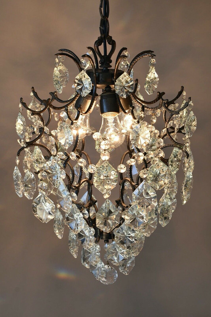 Antique/ Vintage Brass Chandelier, Ceiling lighting Wedding Bridal Pendant Lamp