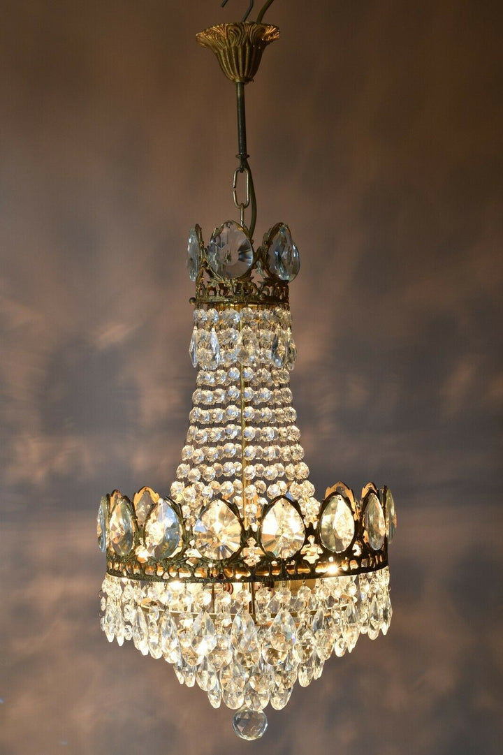 Original Antique Vintage Crystal Chandelier, home living ceiling Lighting,lamp