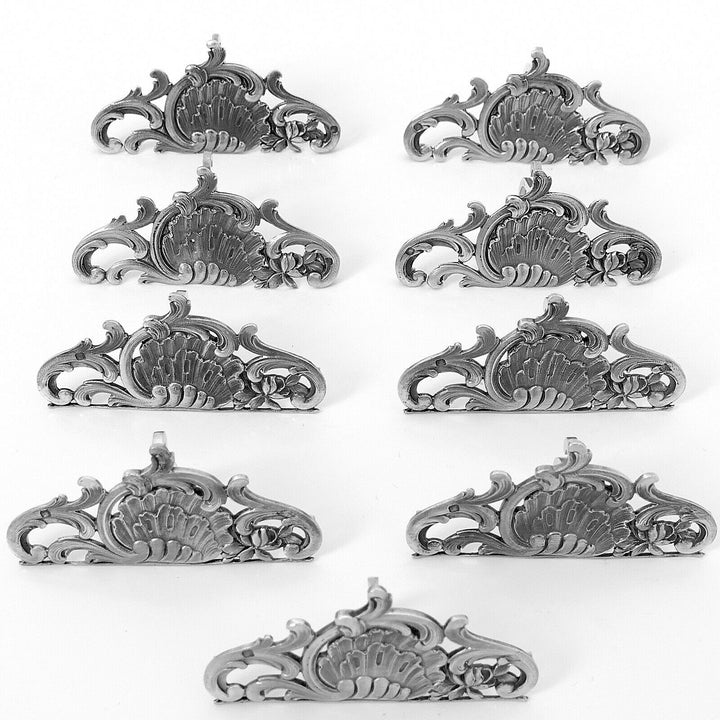 Canaux Rare French All Sterling Silver Menu, Place, Name Holders