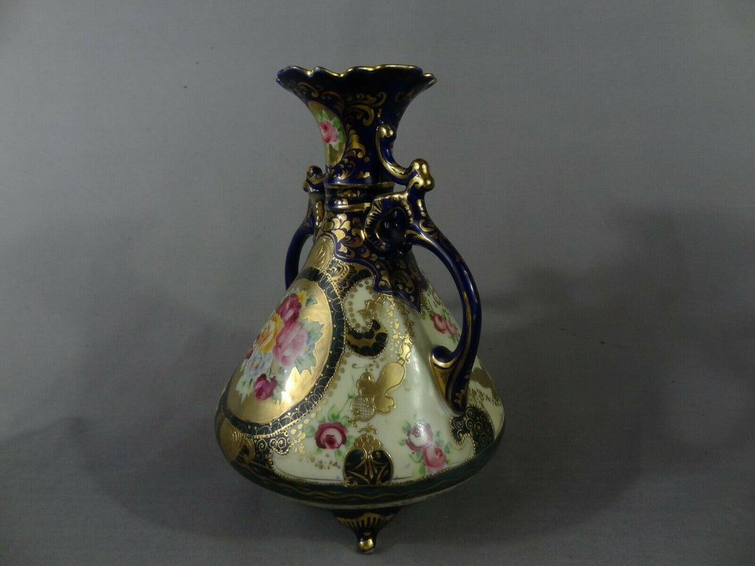 オールドノリタケ　花々が描かれたブルームの花瓶