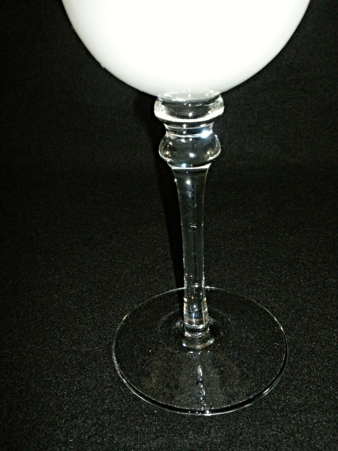 Rare Antique BACCARAT Clear & Opaline Crystal Chalice w/ Gold Hand Paintings