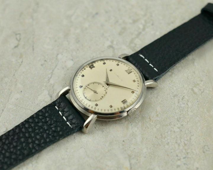 Vintage C.1948 IWC Schaffhausen Jumbo Calatrava Gübelin dial cal. 88 in steel