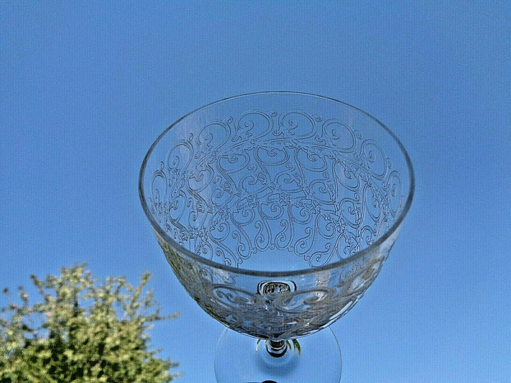 BACCARAT ROHAN COMBOURG WINE WATE GLASSES VERRE A EAU VIN CRISTAL GRAVÉ ART DECO