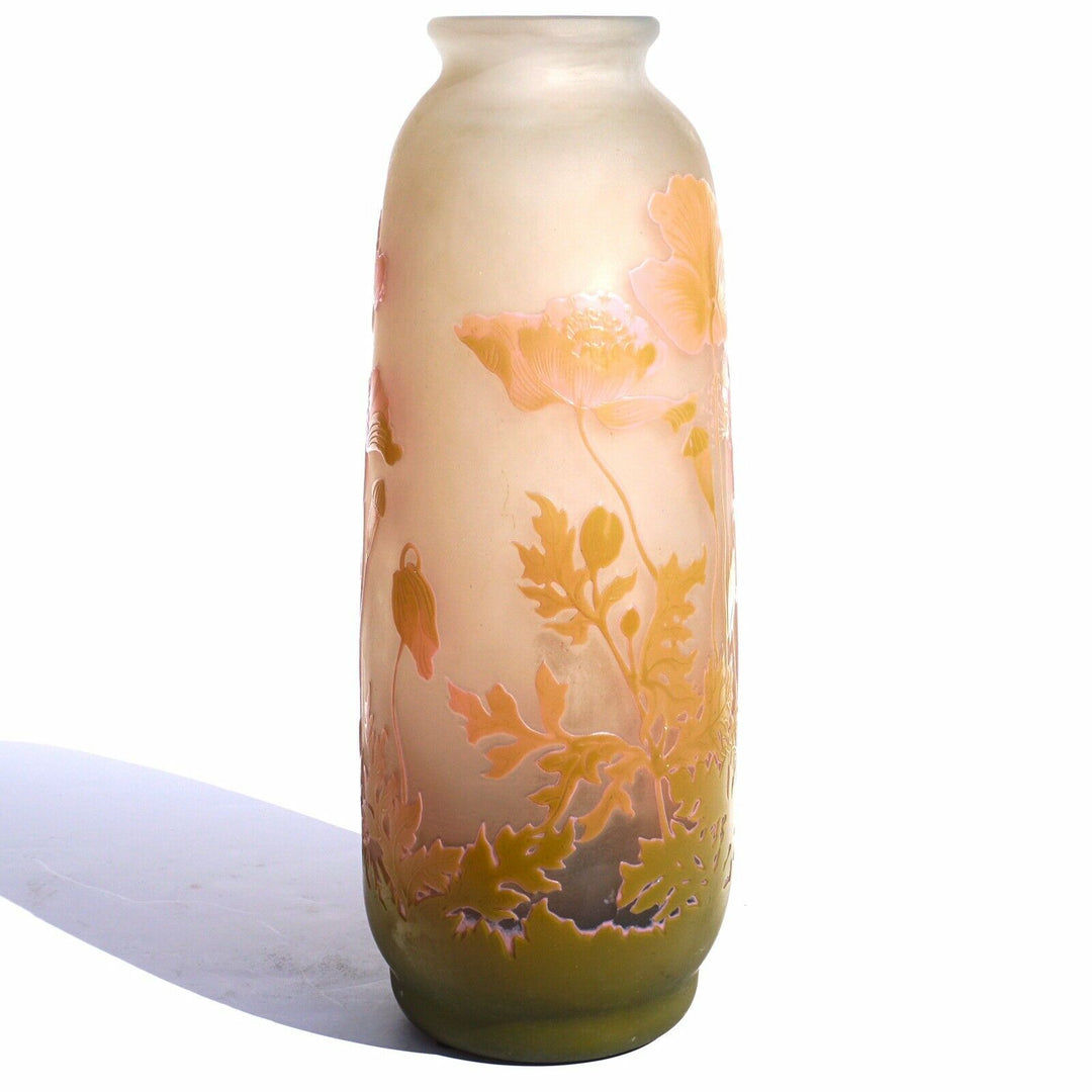 Emile Galle Art Nouveau Cameo Floral Vase