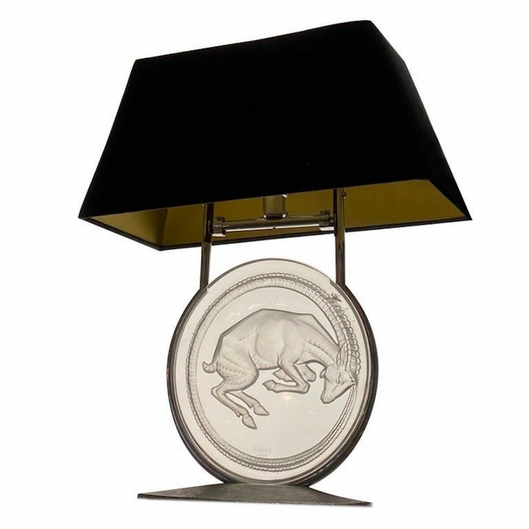 René lalique (1860-1945) : Lampe de cheminée "Bélier"