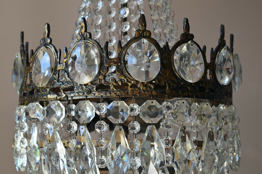 Oriental Vintage Crystal Chandelier, Home Antique Lighting, French Lighting lamp