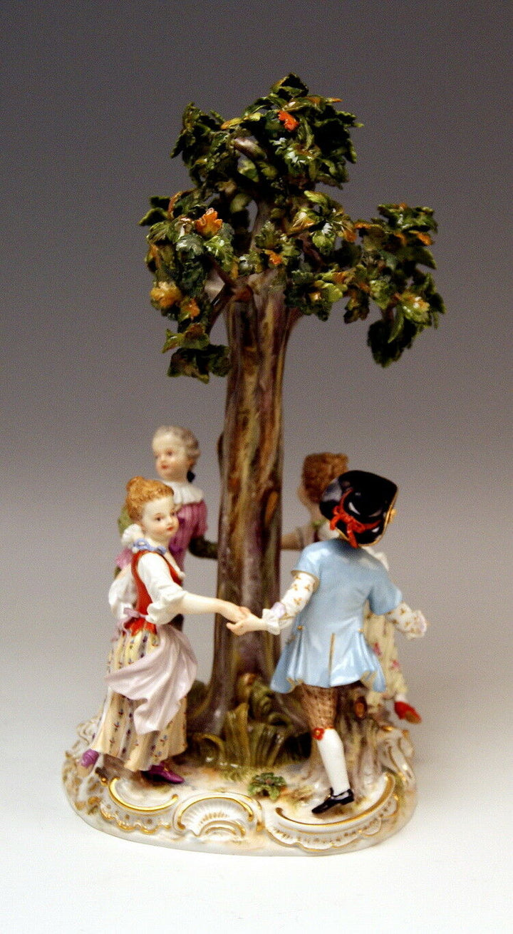 MEISSEN FIGUR GRUPPE GÄRTNER KINDER REIGEN GARDENER CHILDREN MNR: 2728 UM 1850