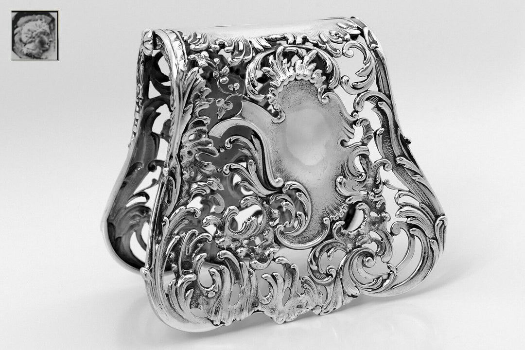 Debain French All Sterling Silver Asparagus, Sandwiches Grip, Art Nouveau