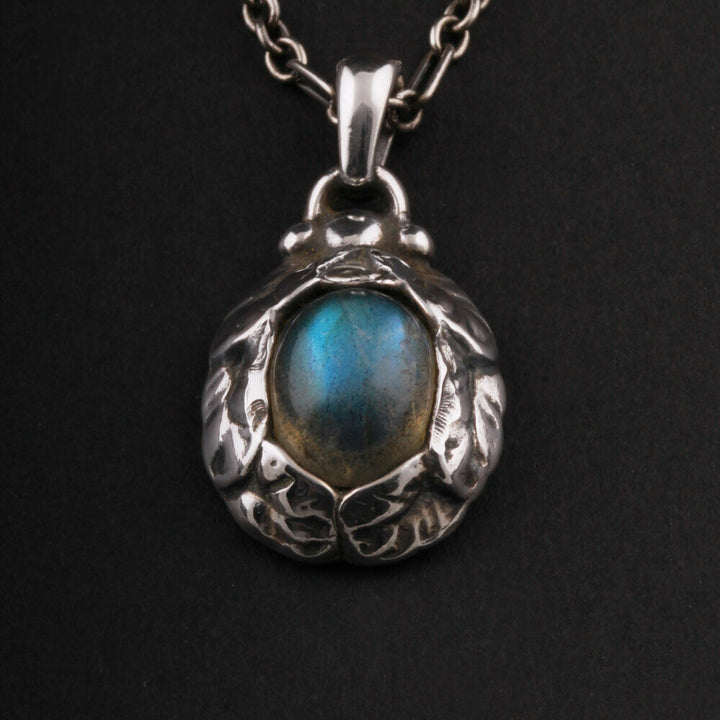Georg Jensen Sterling Pendentif De Le An 1997 Avec Labradorite, Argent