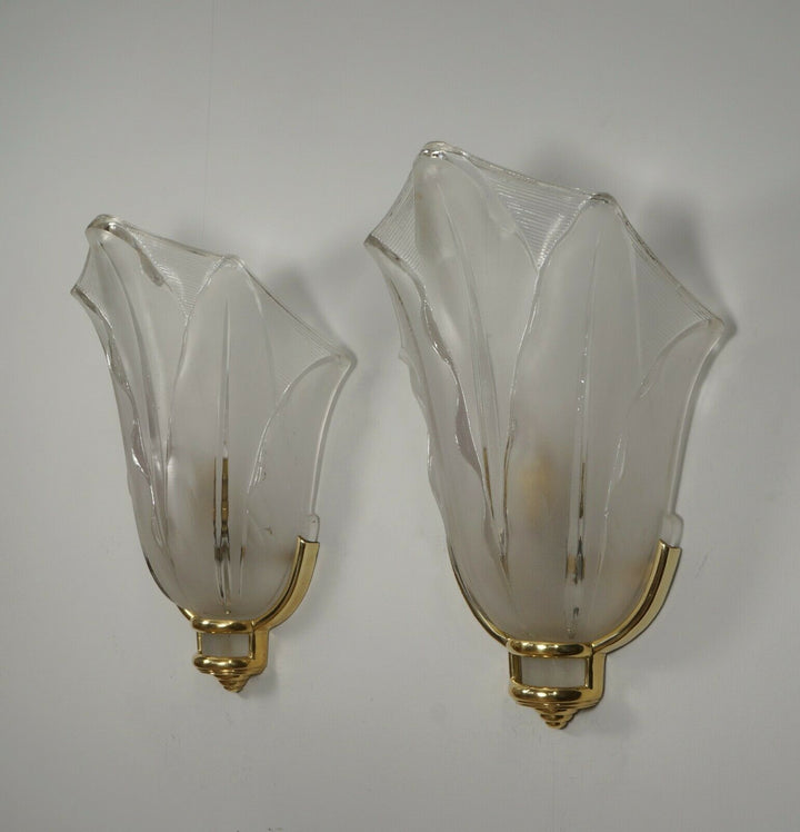J.Gauthier EZAN : PAIR OF FRENCH ART DECO WALL SCONCES . lamp 1930 muller era
