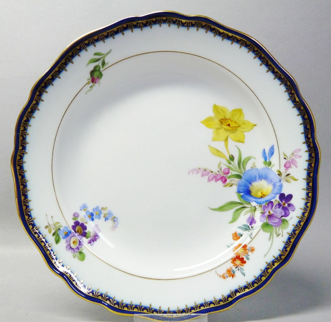 (G6111) Meissen Teller, bunte Blumenmalerei, A-Kante, 1.Wahl, D =17.5 cm