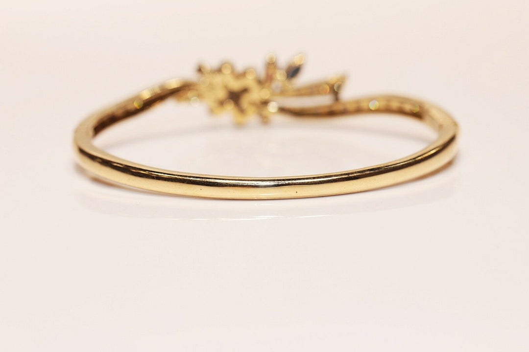ヴィンテージ 18K ナチュラルダイヤモンド、サファイア、ルビー、エメラルドのブレスレット