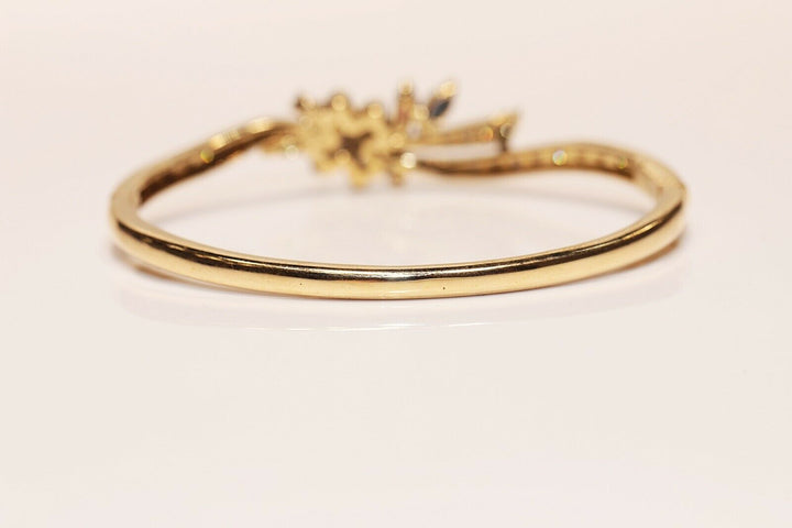 ヴィンテージ 18K ナチュラルダイヤモンド、サファイア、ルビー、エメラルドのブレスレット