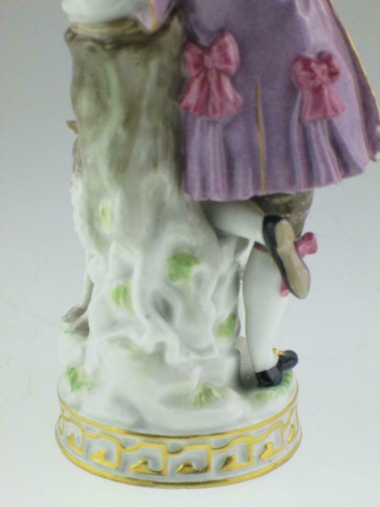 Large Antique 19th Century Meissen Porcelain Figure Shepherd Circa 1860