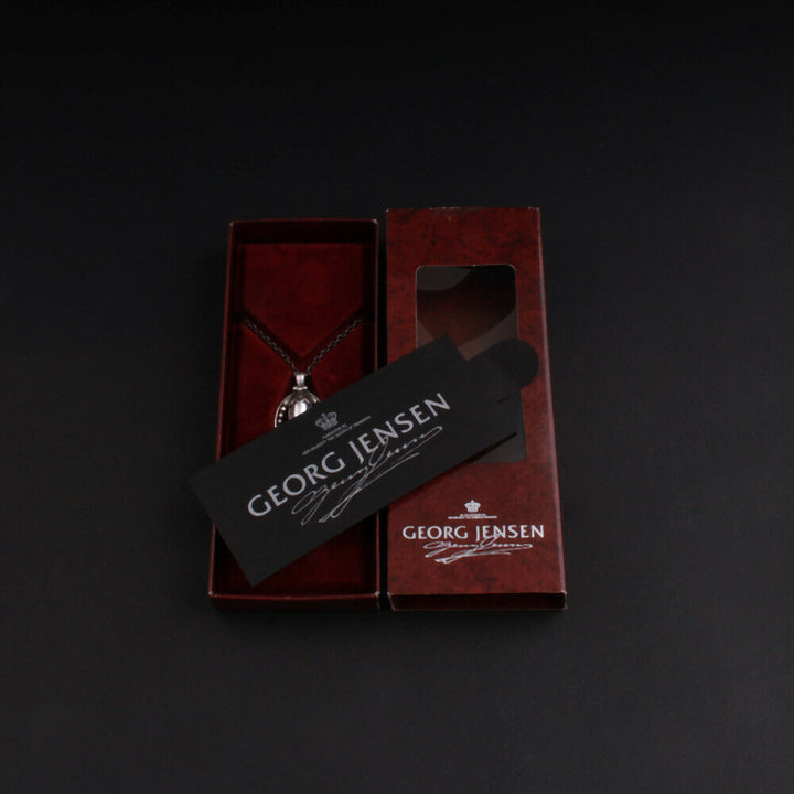 GEORG JENSEN Sterling Pendant Of The Year 1990, Silver, Silverstone. RARE!