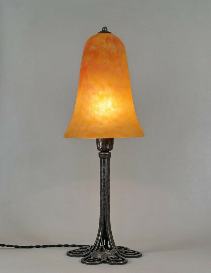 EDGAR BRANDT & DAUM : A LARGE 1925 FRENCH ART DECO LAMP .......... 1930 France