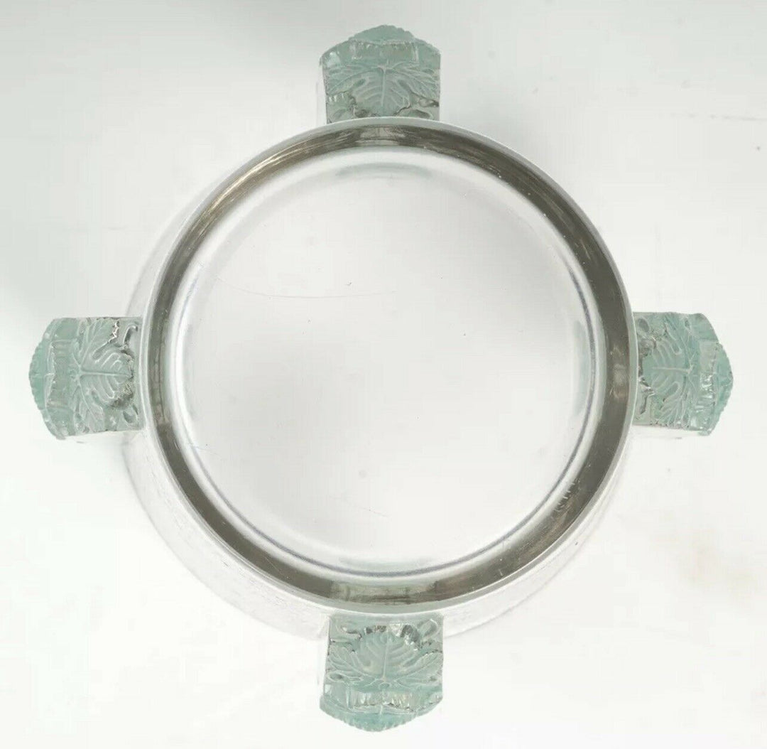 Vase Seau Champagne Epernay Patine Vert René Lalique R.Lalique Glass Ice Bucket