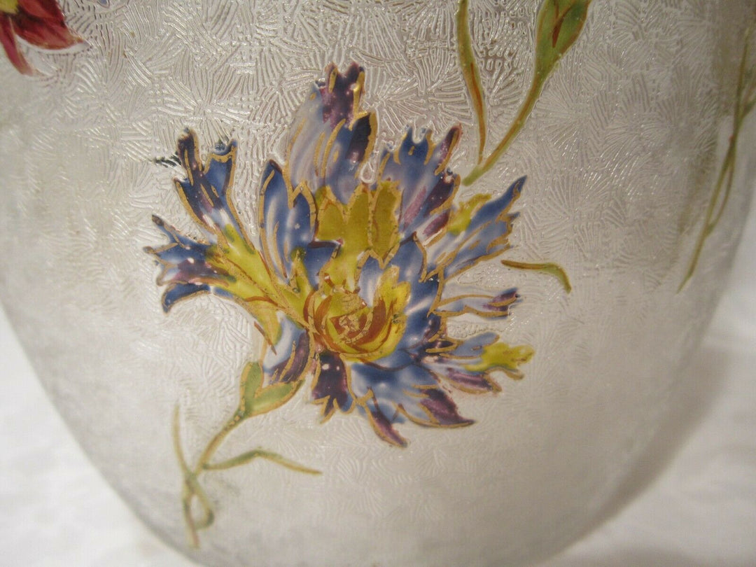 オールドバカラ　エグランチエ　アイリスの花が描かれたビスケットジャー