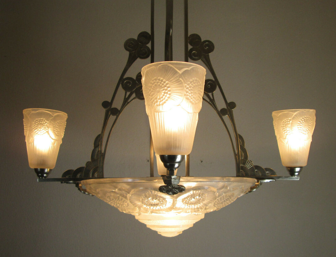 WONDERFUL FRENCH ART DECO CHANDELIER 1925 - VERDUN - FRANCE