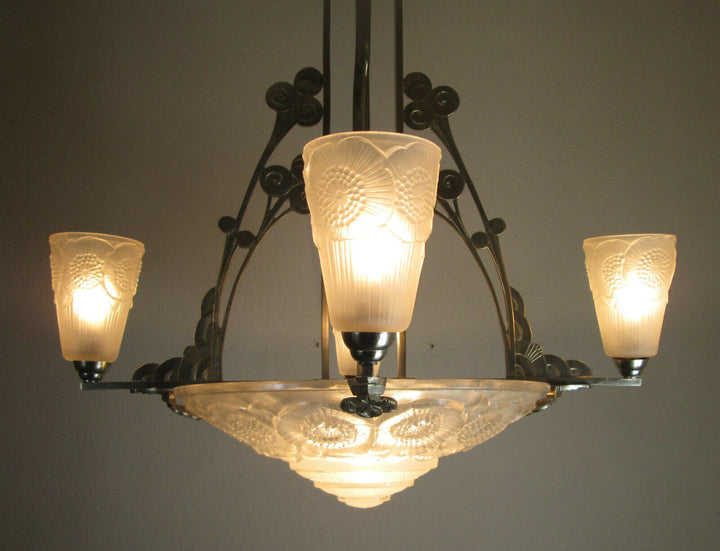 WONDERFUL FRENCH ART DECO CHANDELIER 1925 - VERDUN - FRANCE