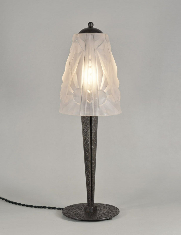 ムイネ　デュゲ　フランス製アールデコランプ　1930年　錬鉄・ガラス製