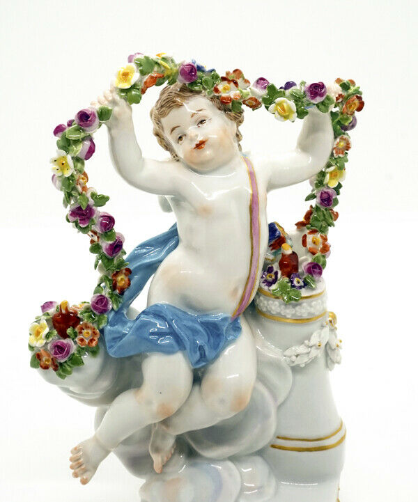 マイセン人形(MEISSEN)モットーチャイルド（格言の天使）シリーズ  "je les ramêne 「ハートを取り戻すキューピッド」