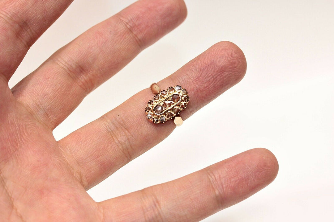 アンティーク ヴィクトリアン 14K ナチュラルローズカットダイヤモンドのリング