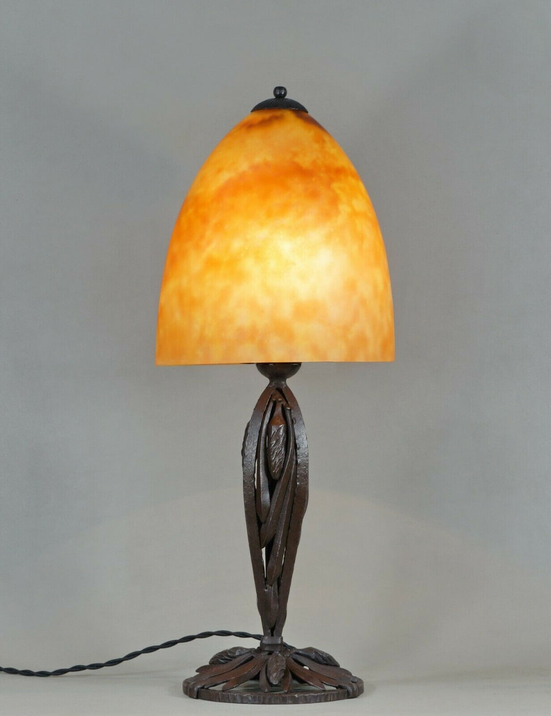 KATONA & DAUM : LARGE FRENCH 1925 ART DECO LAMP ....... wrought iron 1930 France