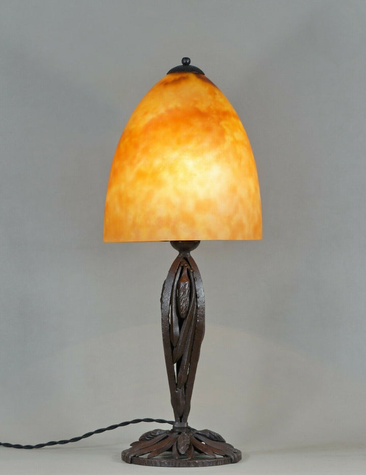 KATONA & DAUM : LARGE FRENCH 1925 ART DECO LAMP ....... wrought iron 1930 France