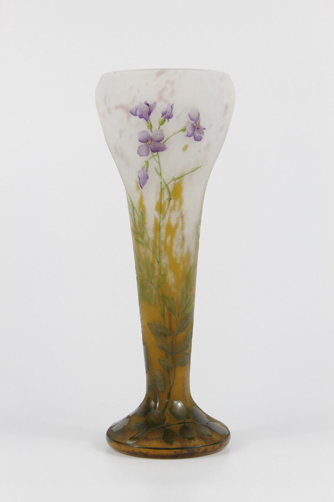 ドーム兄弟(DAUM NANCY)大根の花のトランペット型花瓶 1900年代