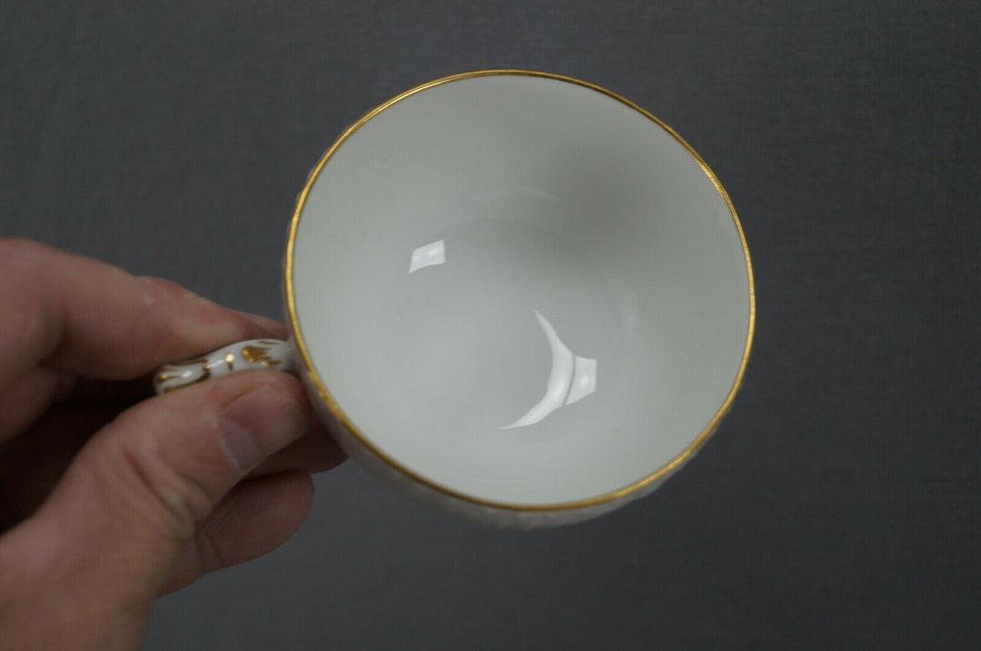 KPM Berlin Hand Painted Dresden Floral Butterfly & Gold Tea Cup & Saucer B