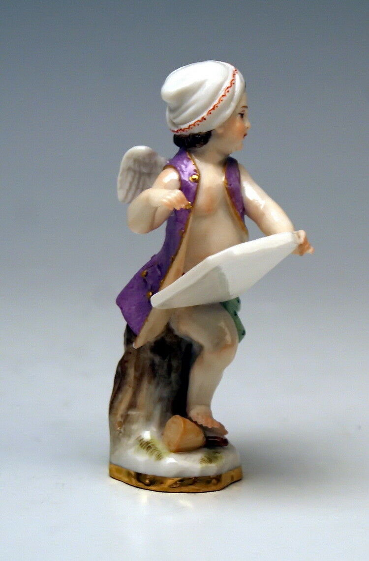 MEISSEN マイセン FIGUR VERKLEIDETEN AMORETTEN PUTTO ALS BILDHAUER MNR:19 UM 1850