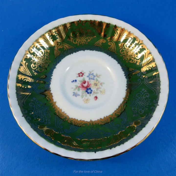 パラゴン　フォレストグリーンとゴールドにガーランド・ペムブロークのカップ&ソーサー