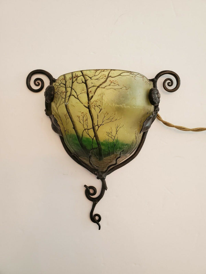 ドーム兄弟(DAUM NANCY)　春の風景の壁取り付けタイプの燭台（ウォールランプ）